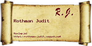 Rothman Judit névjegykártya